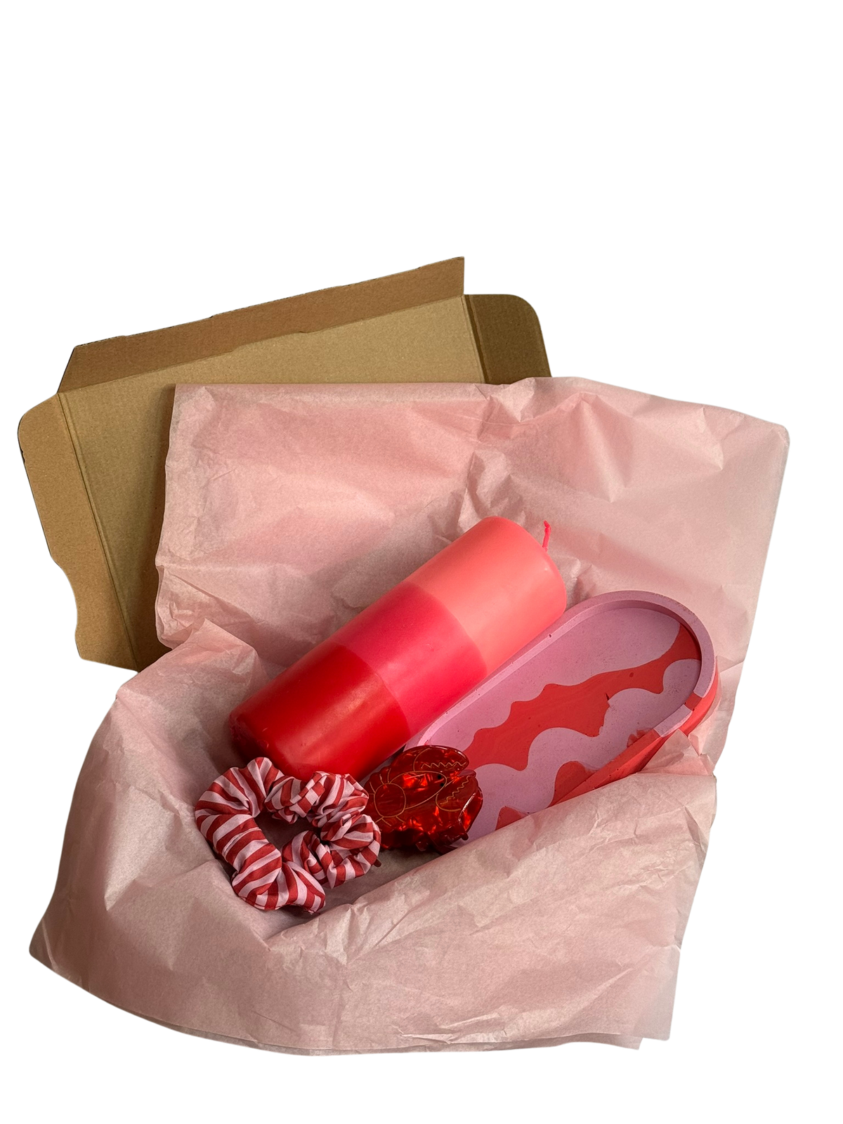 Geschenkset „Für die beste Freundin“ – Stumpenkerze, Ablage & Haarklammer