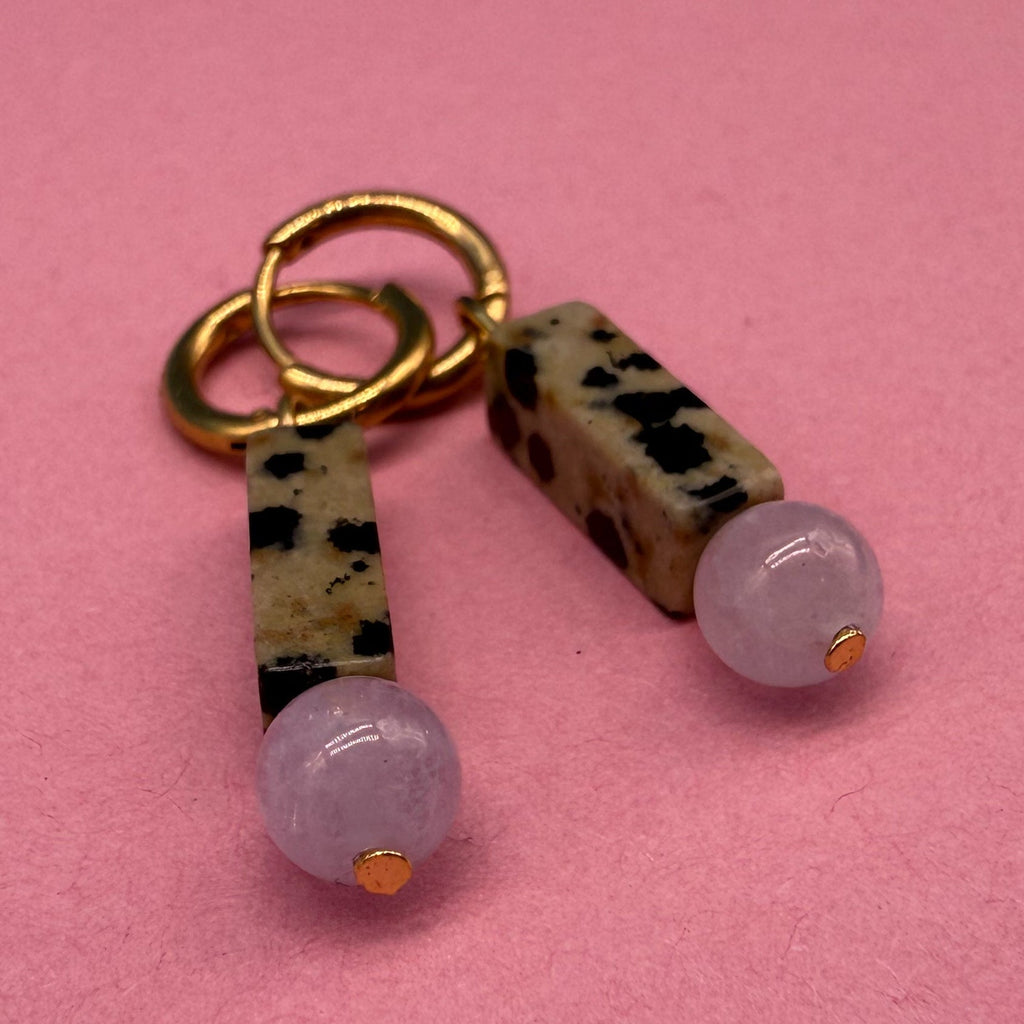 Ohrring mit Stein und rosa Perle (Kopie) WichtigeDinge