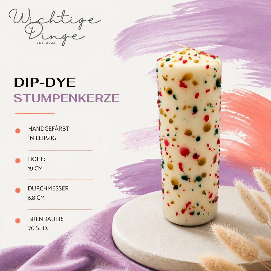 Dip Dye Stumpenkerze – Christmas Confetti von WichtigeDinge