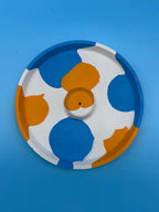 Räucherstäbchenhalter Rund Flecken Blau/ Orange - Handgemacht Designer Deko (Kopie) WichtigeDinge