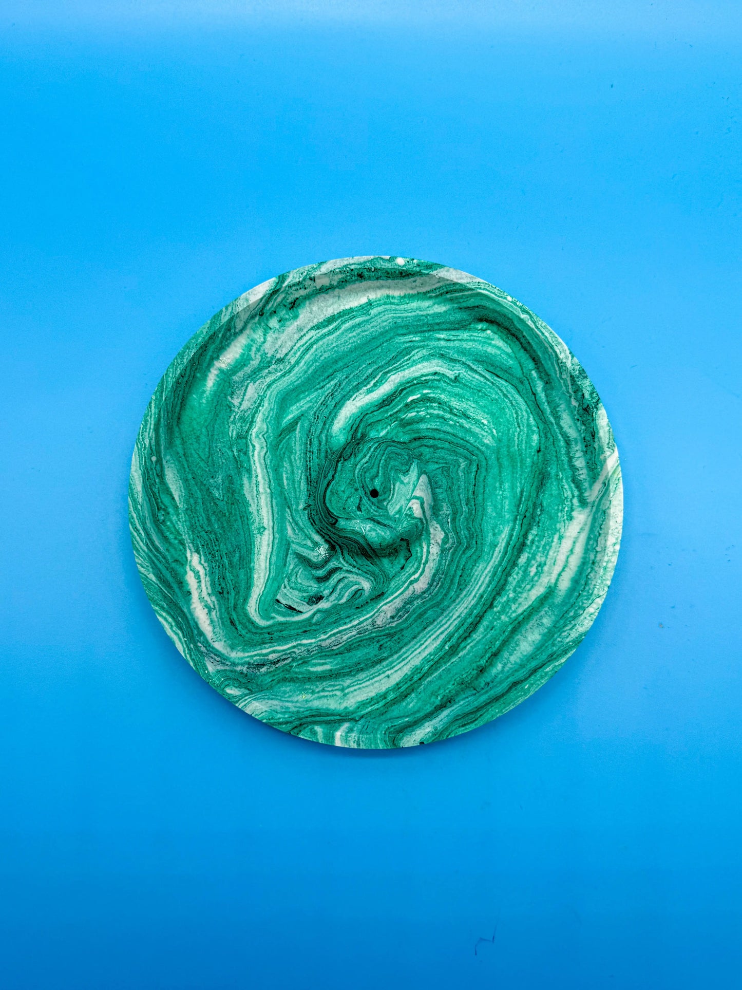 Räucherstäbchenhalter Rund grün Marble Look - Handgemachte Designer Deko WichtigeDinge