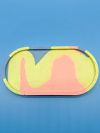 Ablage Oval Neon Schlangenlinie - Handgemacht Designer Deko Schale WichtigeDinge