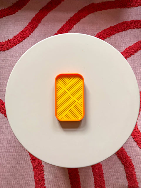 3D-gedruckte Seifenschale – Quadratisch Orange Gelb von WichtigeDinge