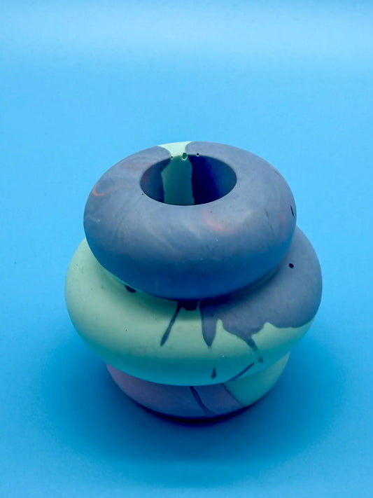 Jesmonite Kerzenständer Bubbleform Blautöne - Handgemacht Designer Deko Mein Shop