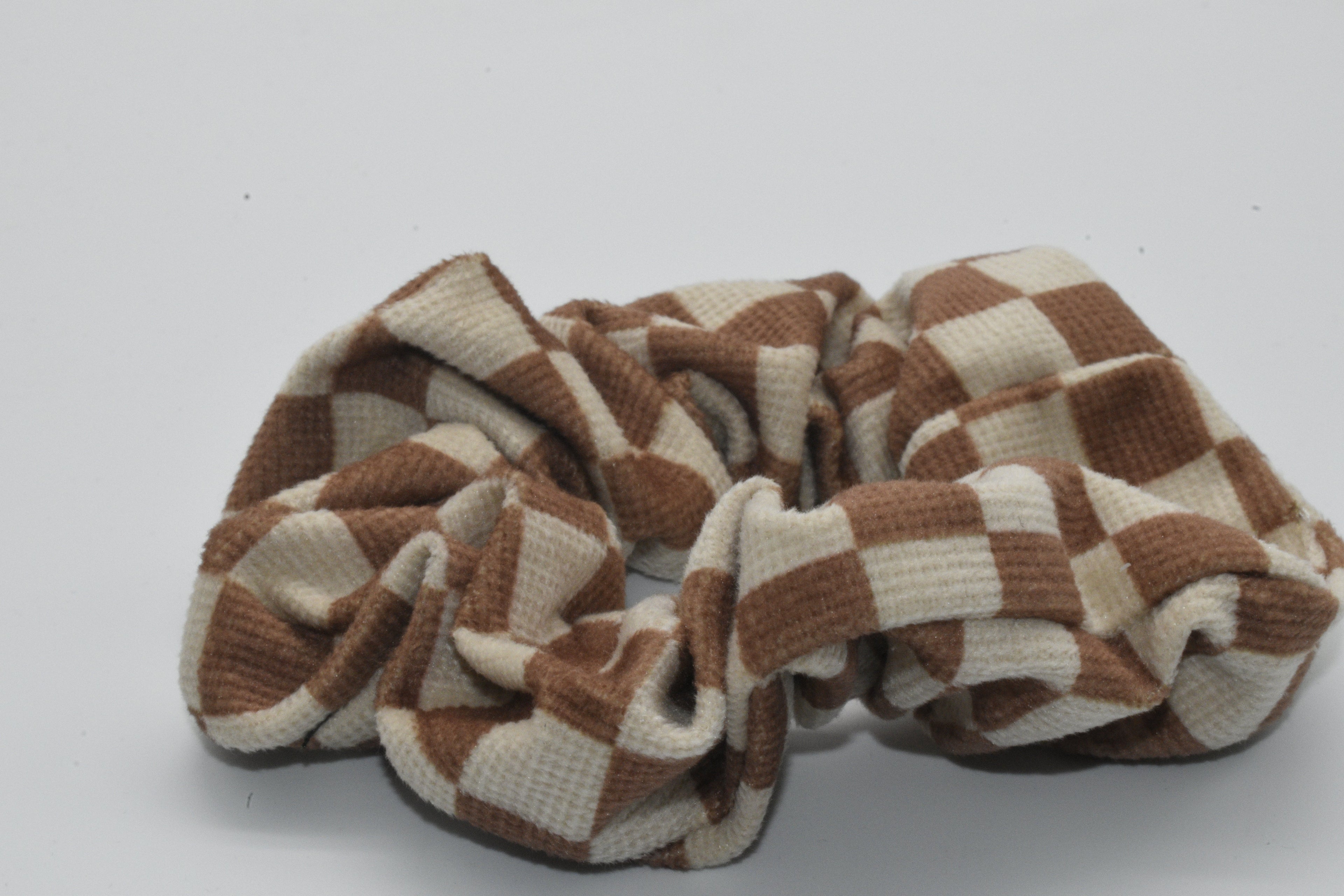 Kariertes Scrunchie Braun Mein Shop