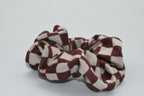 Kariertes Scrunchie Bordeauxrot Mein Shop