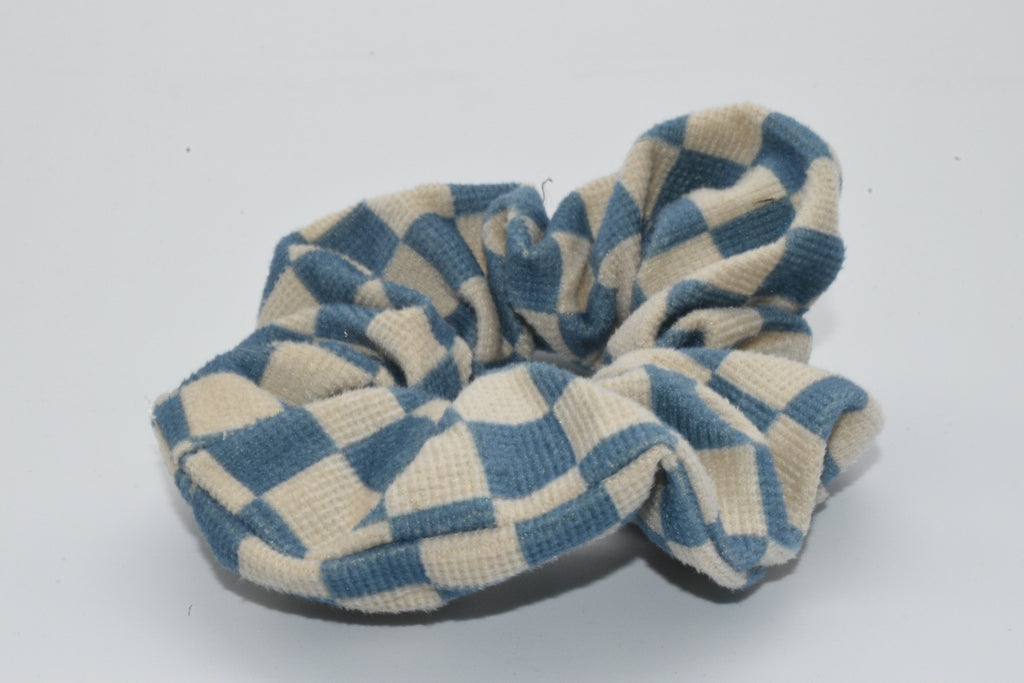 Kariertes Scrunchie Blau Mein Shop