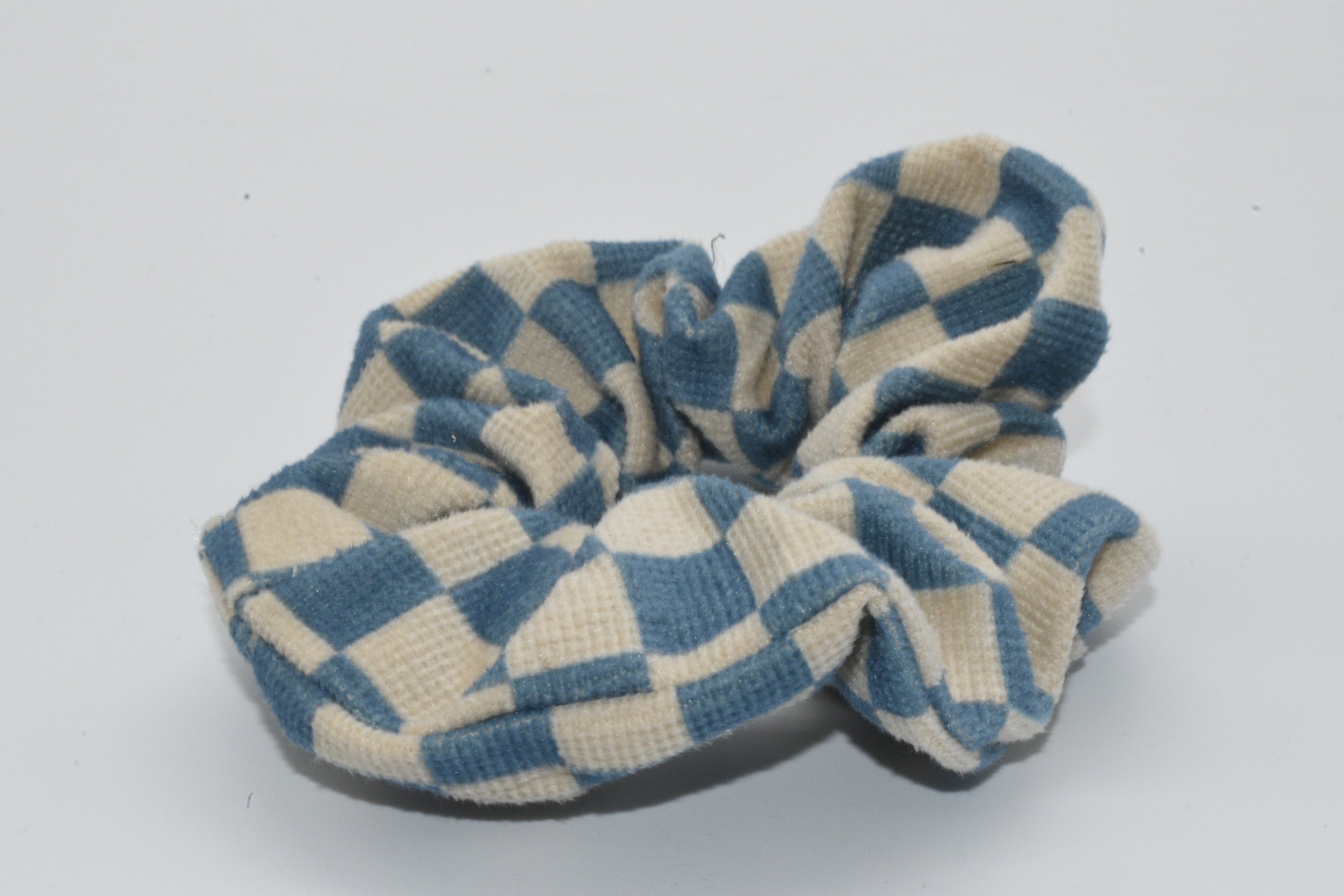 Kariertes Scrunchie Blau Mein Shop