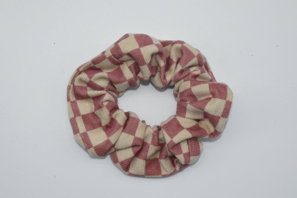 Kariertes Scrunchie Rosa Mein Shop