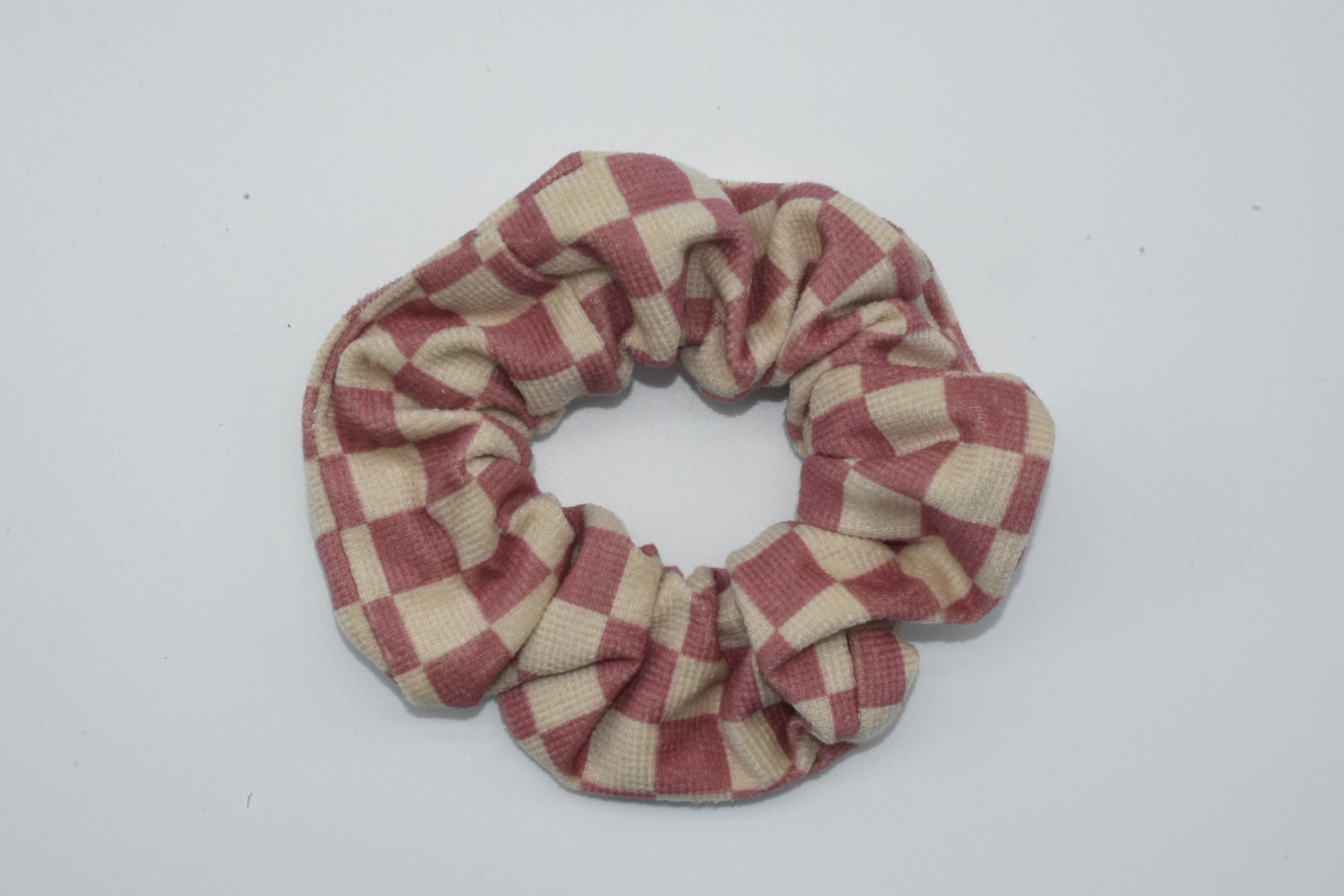 Kariertes Scrunchie Rosa Mein Shop
