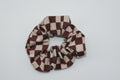 Kariertes Scrunchie Bordeauxrot Mein Shop