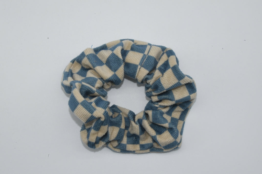 Kariertes Scrunchie Blau Mein Shop