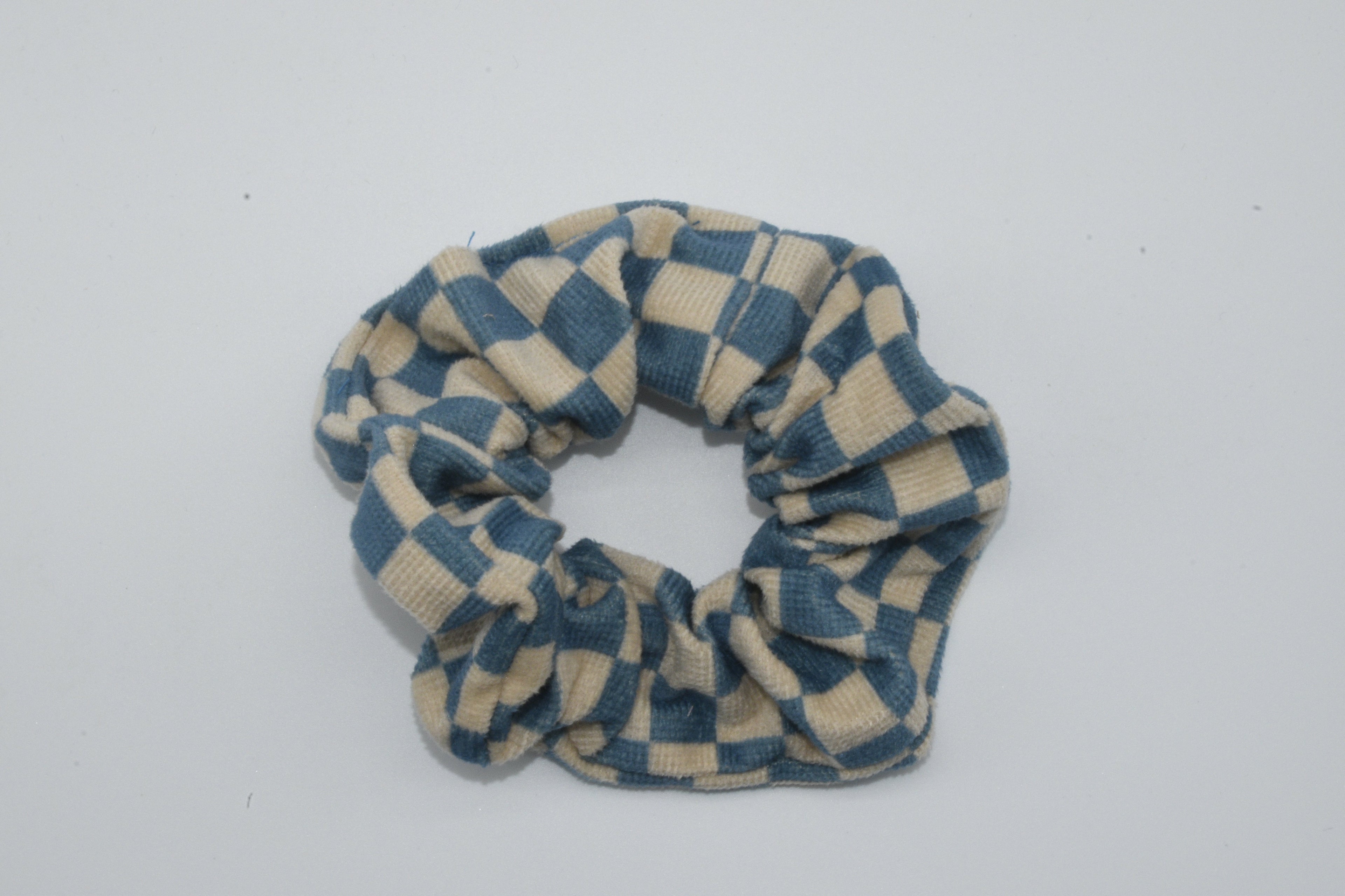 Kariertes Scrunchie Blau Mein Shop