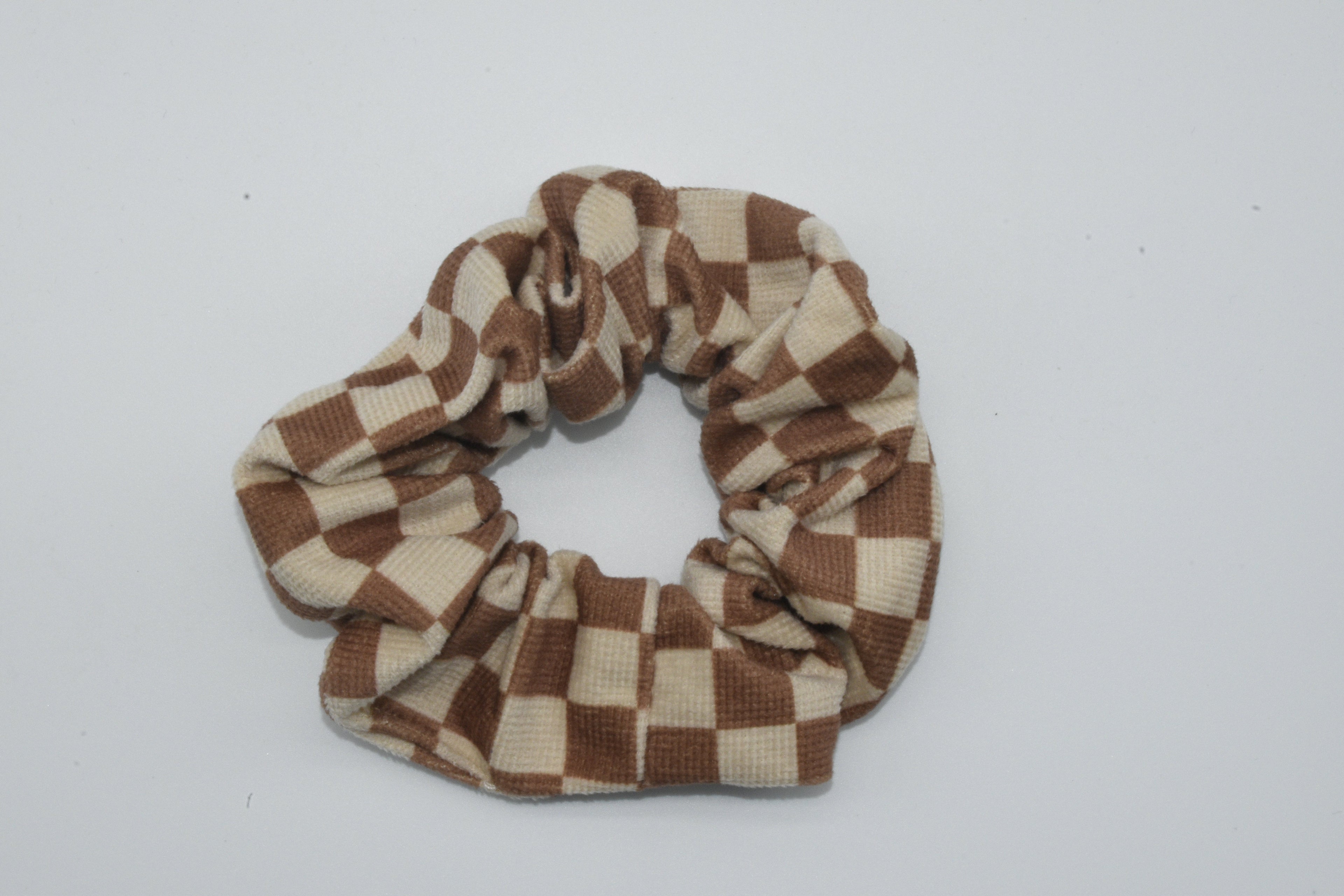Kariertes Scrunchie Braun Mein Shop