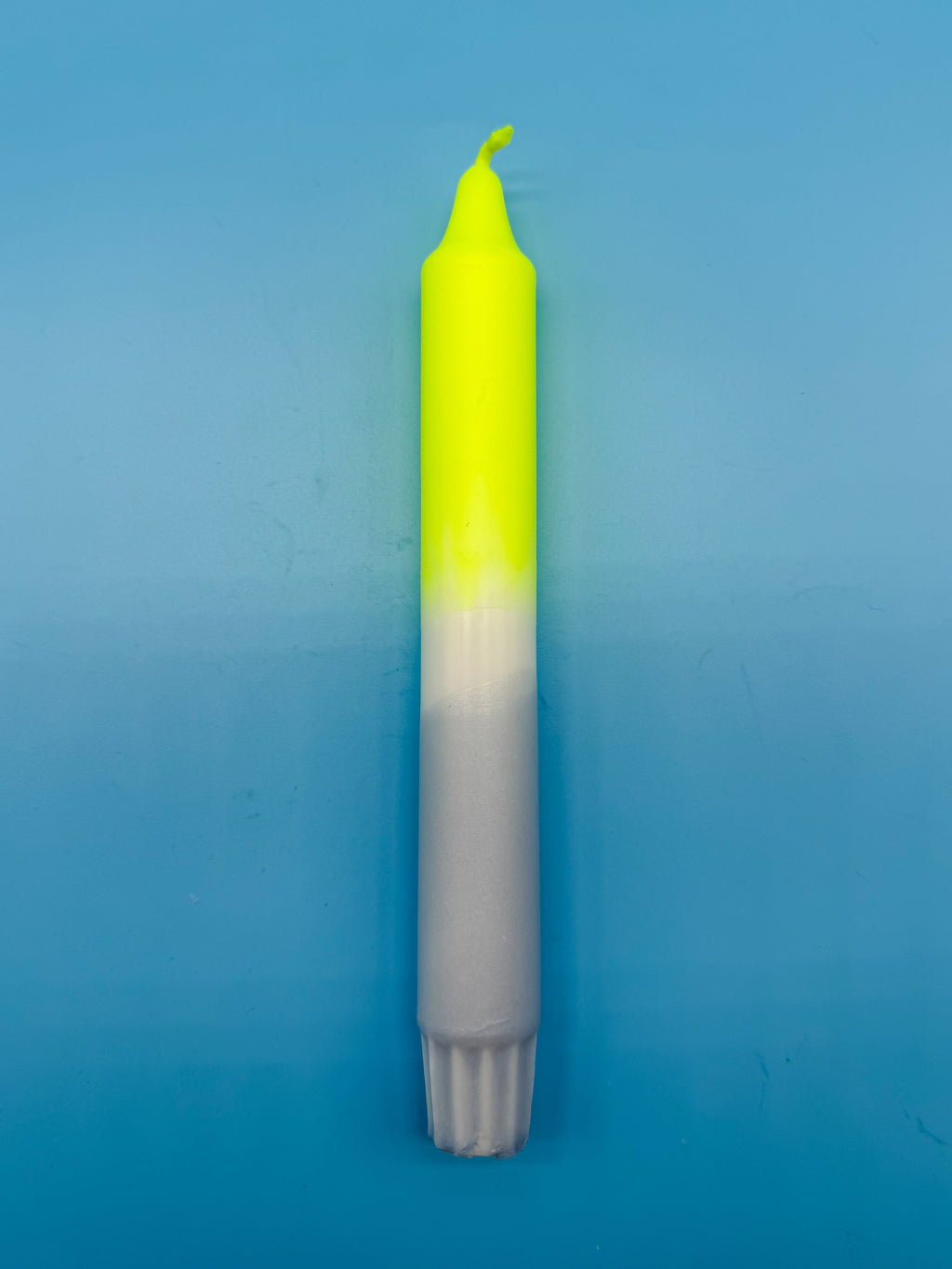 Handgefärbte Dip Dye Kerzen 4er Set - Neon & Silber Mix Mein Shop