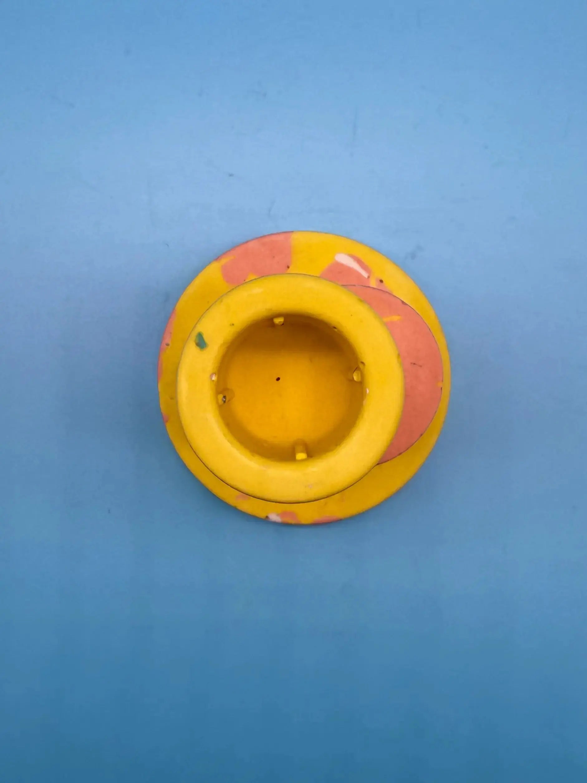 Jesmonite Kerzenständer Stapelform Gelb Orange - Handgemachte Designer Deko Mein Shop