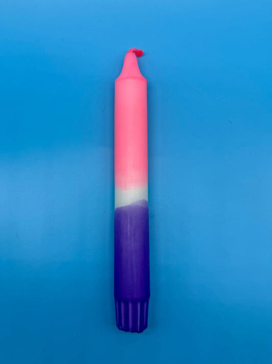 Handgefärbte Dip Dye Kerzen Lila-Pink - Magische Farbverläufe für besondere Momente Mein Shop