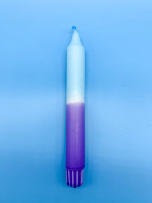 Handgefertigte Dip-Dye Kerze - Frozen Lavendel Mein Shop