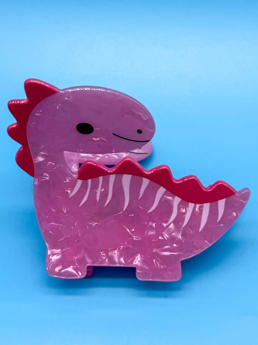 Bezaubernde Dino Haarspange in rosa - das Must-have für alle Dinosaurier-Fans! Mein Shop