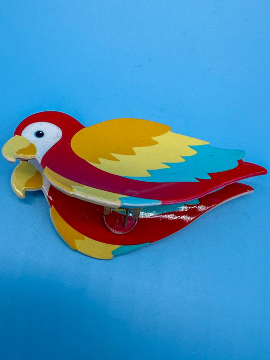 Haarspange Papagei Bunt - Exotische Vogel Haarklammer Mein Shop