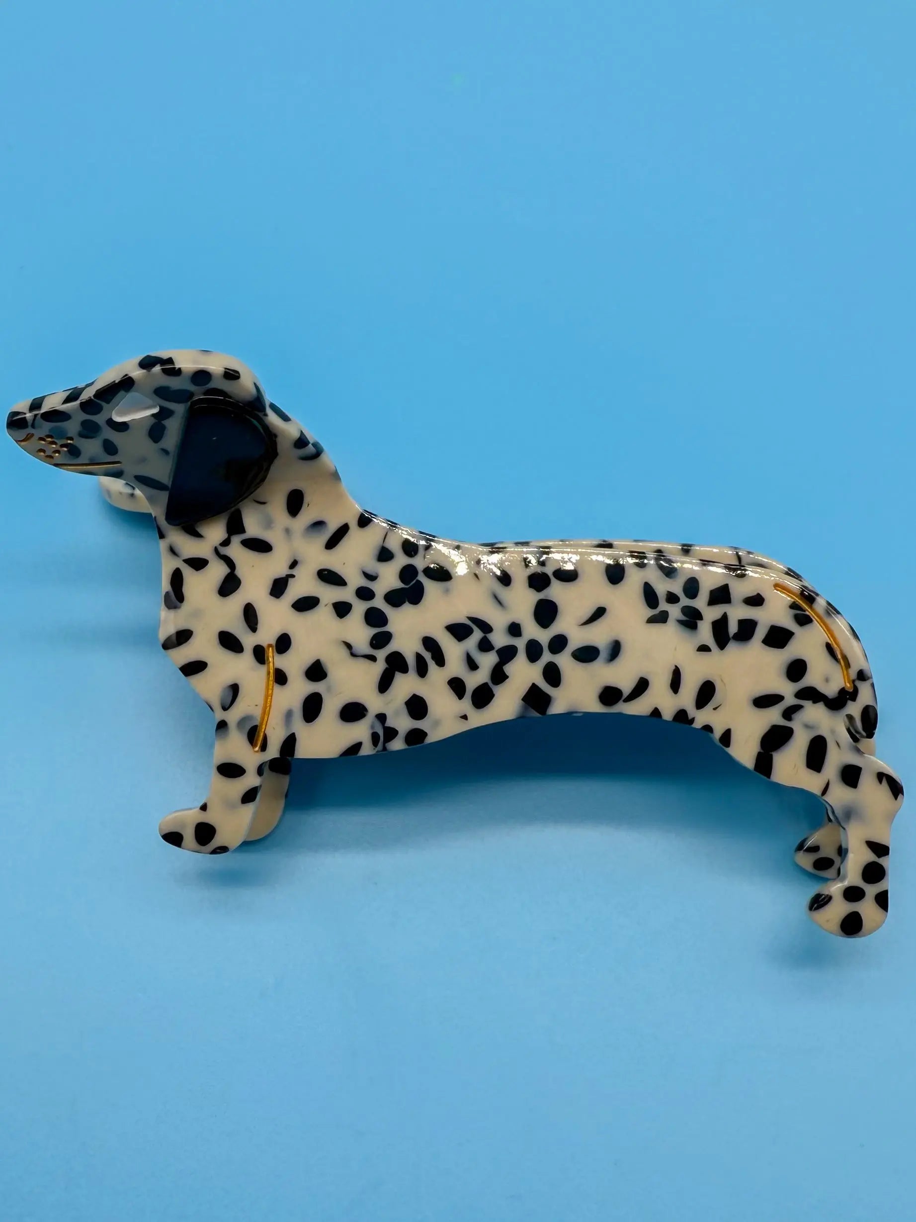 Haarspange Hund Tigerdackel weiß - Edles Haaraccessoire mit Tigerstreifen Mein Shop