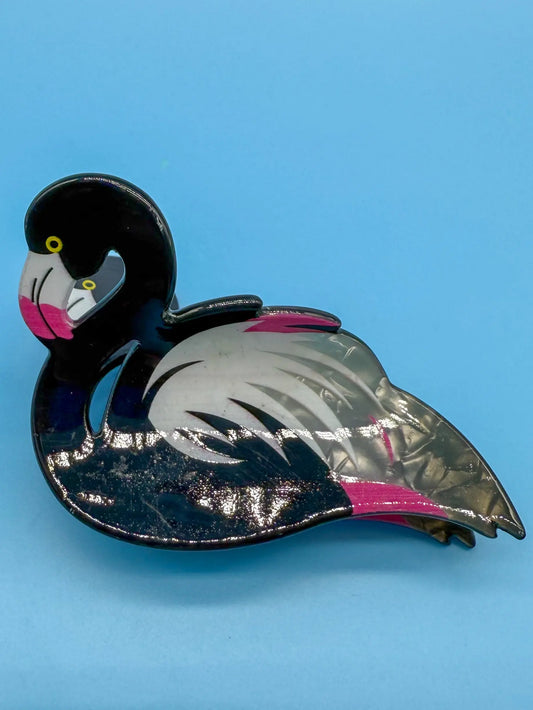 Exotische Haarspange mit elegantem Flamingo-Motiv in Schwarz Mein Shop