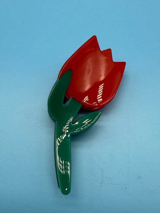 Elegante Haarklammer rote Tulpe - Blumen Haarschmuck Mein Shop