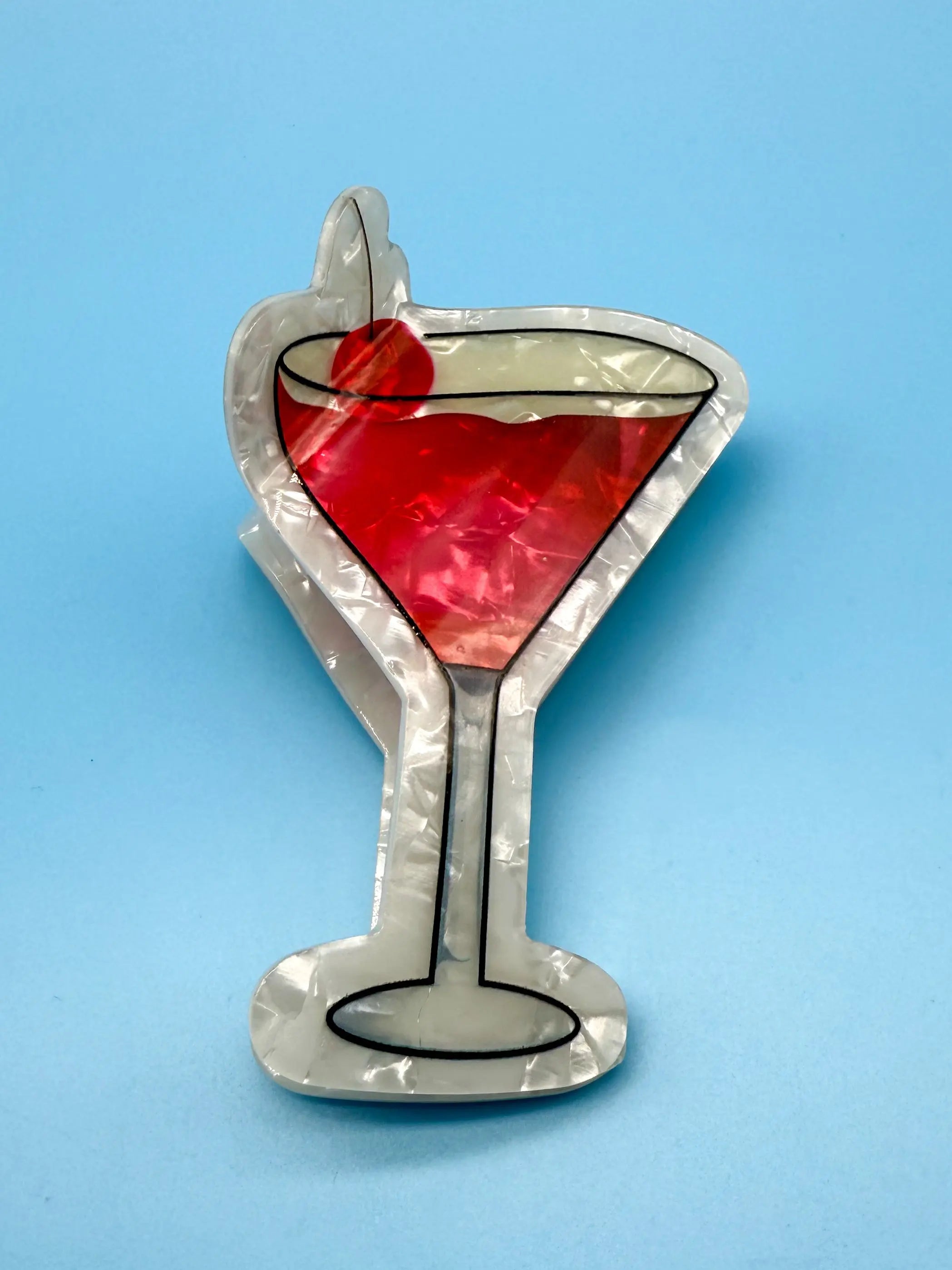 Elegante Haarklammer Cocktail mit Kirsche - Retro Haarschmuck Mein Shop