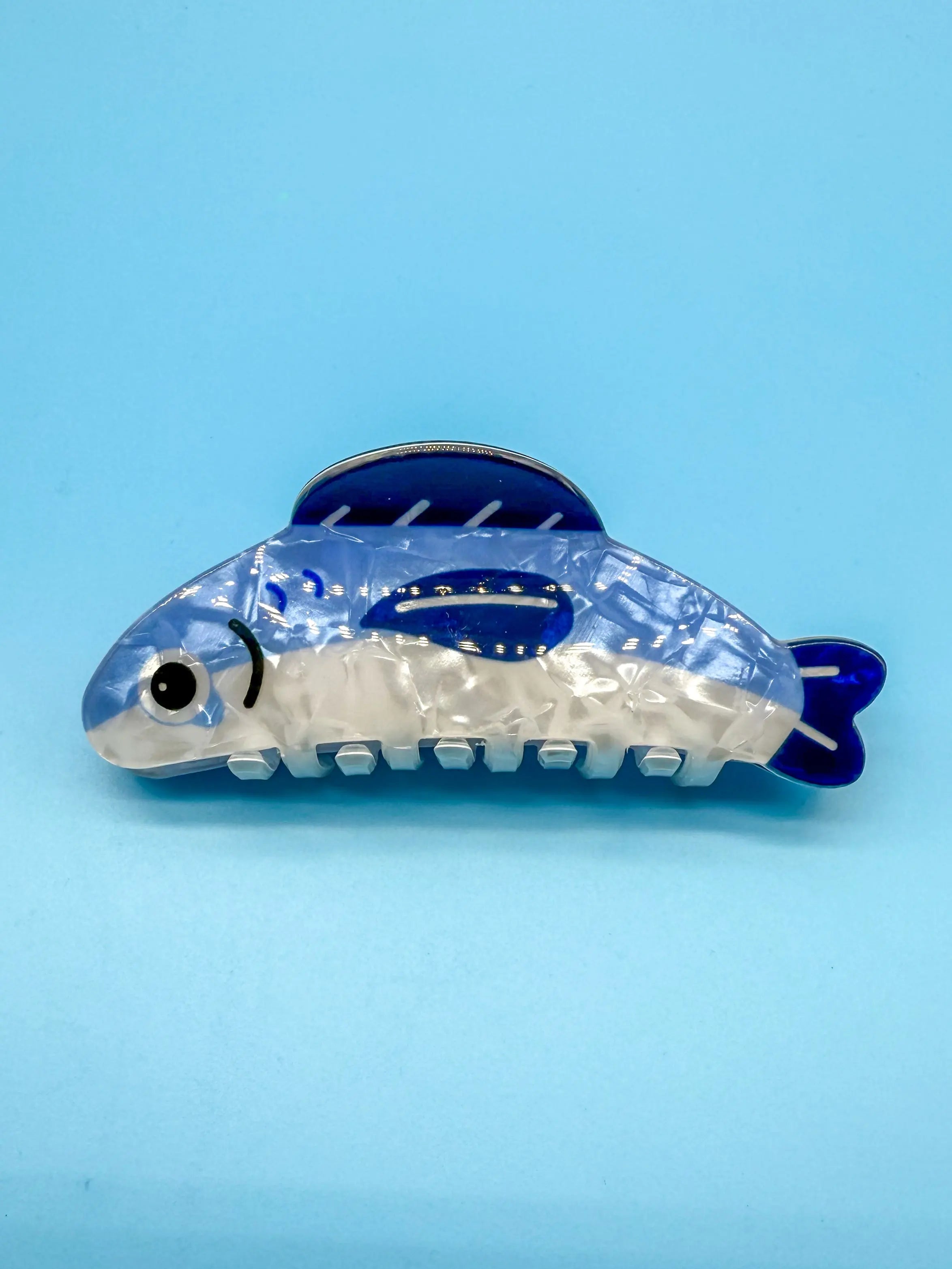 Haarklammer blaue Forelle - Fisch Haarschmuck Mein Shop