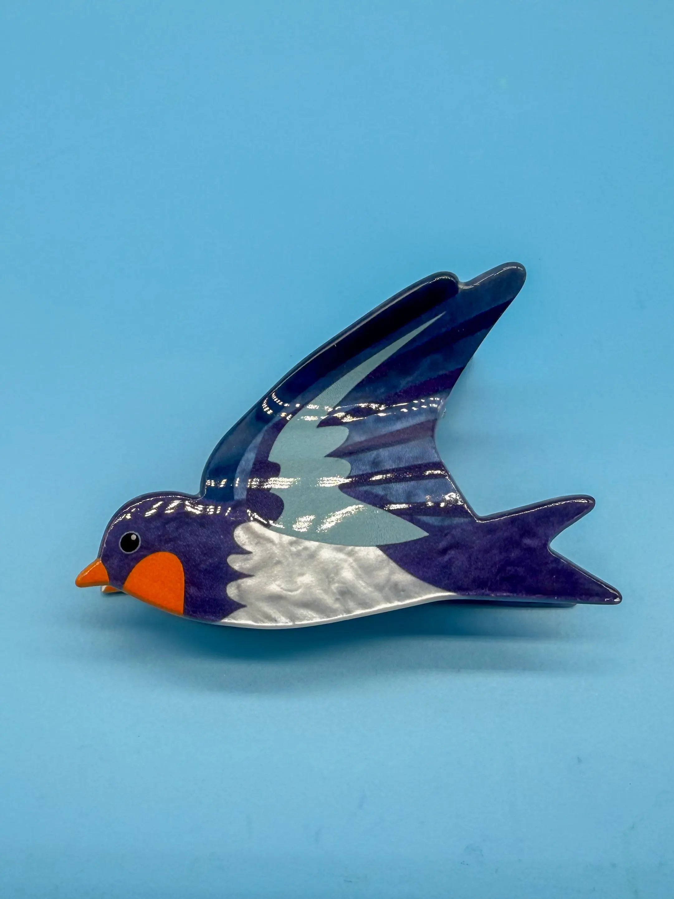 Haarklammer blaues Vogelmotiv - Tier Haarschmuck Mein Shop