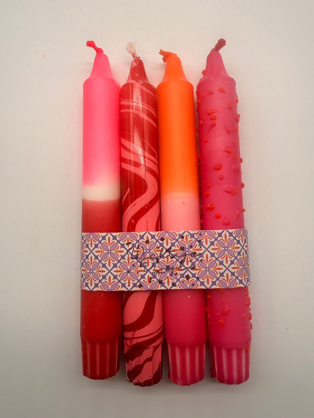 Dip Dye Kerzen 4er Set – Pink Crush