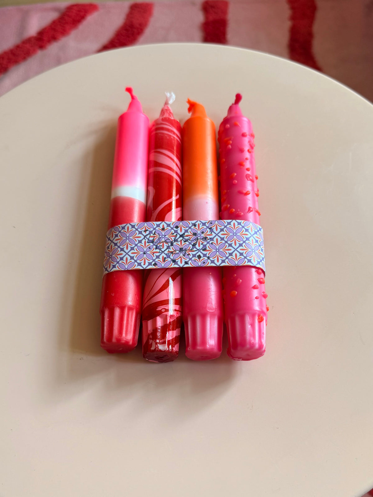 Dip Dye Kerzen 4er Set – Pink Crush