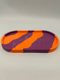 Jesmonite Ablage oval – Orange Lila Wellen