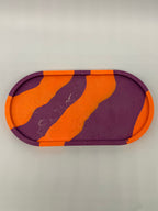 Jesmonite Ablage oval – Orange Lila Wellen
