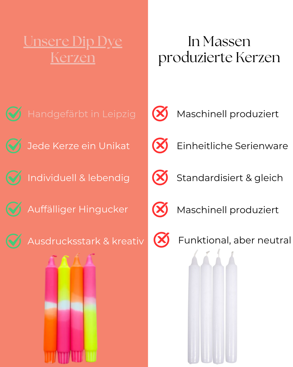 Kerzen 4er Set - Electric Flamingo WichtigeDinge