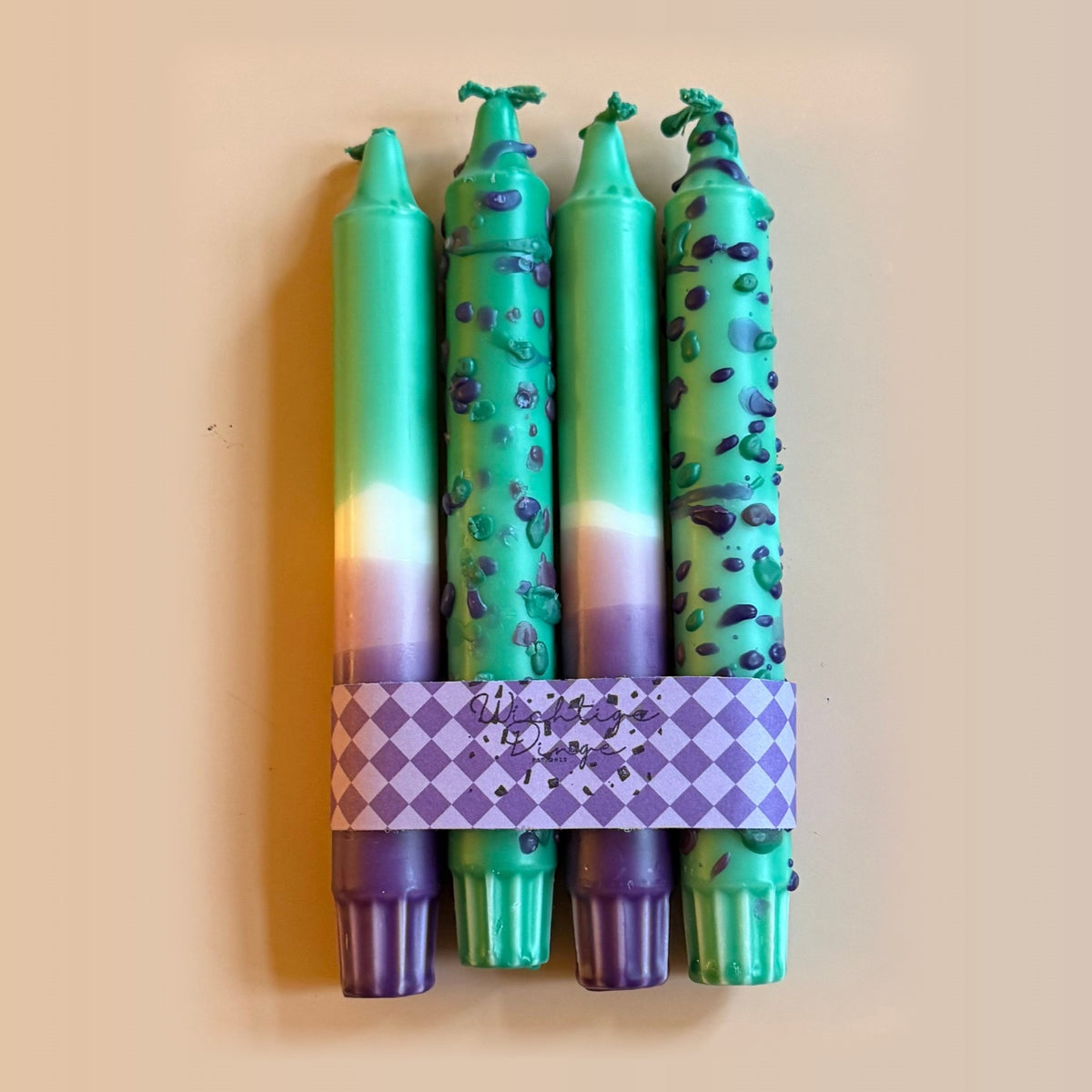 Dip Dye Kerzen 4er Set – Grape Jungle von WichtigeDinge
