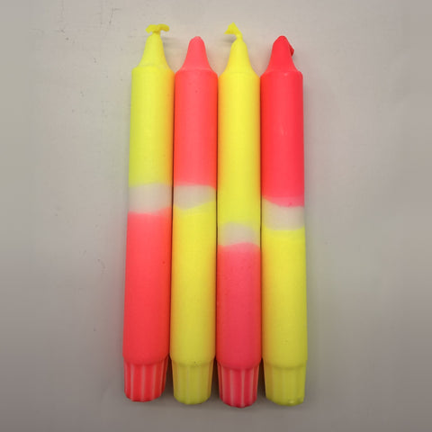 Dip Dye Kerzen 4er Set – Neon Flash von WichtigeDinge