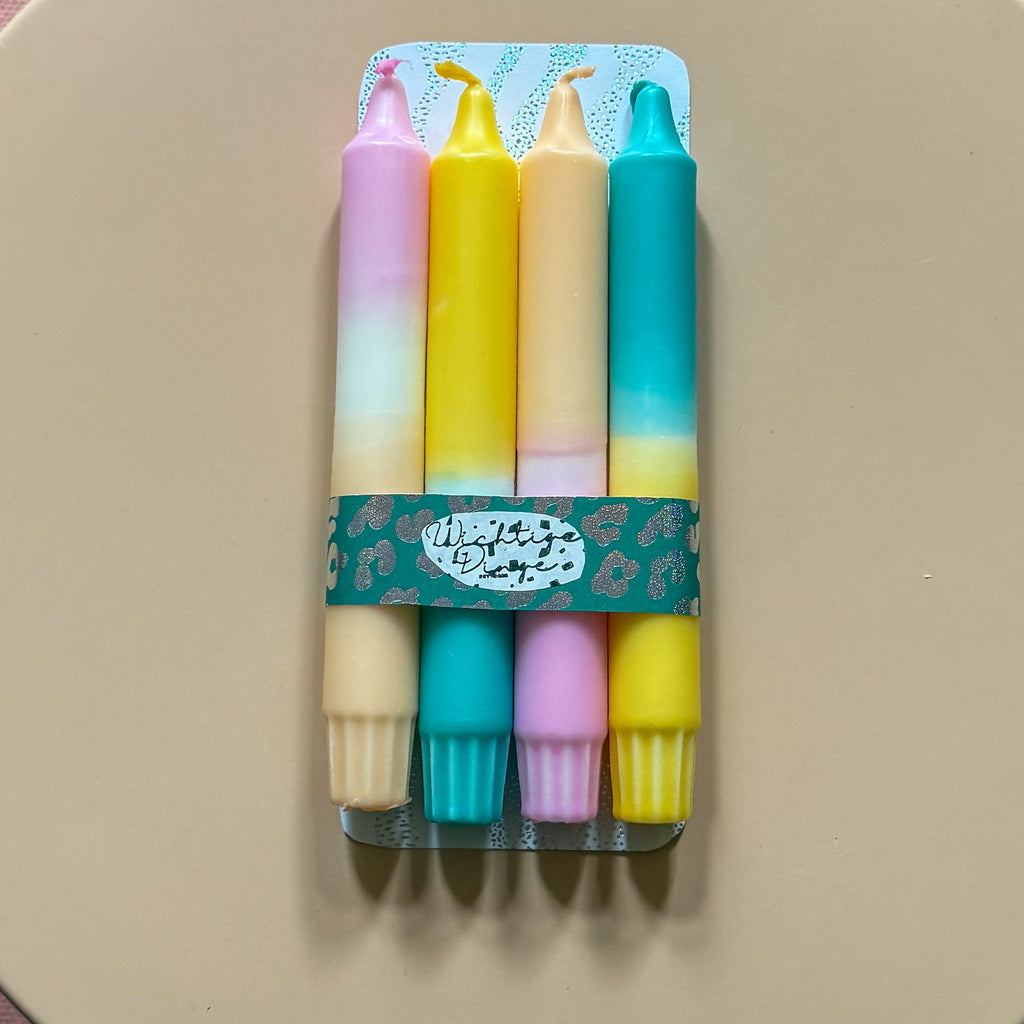 Dip Dye Kerzen 4er Set – Pastel Breeze von WichtigeDinge