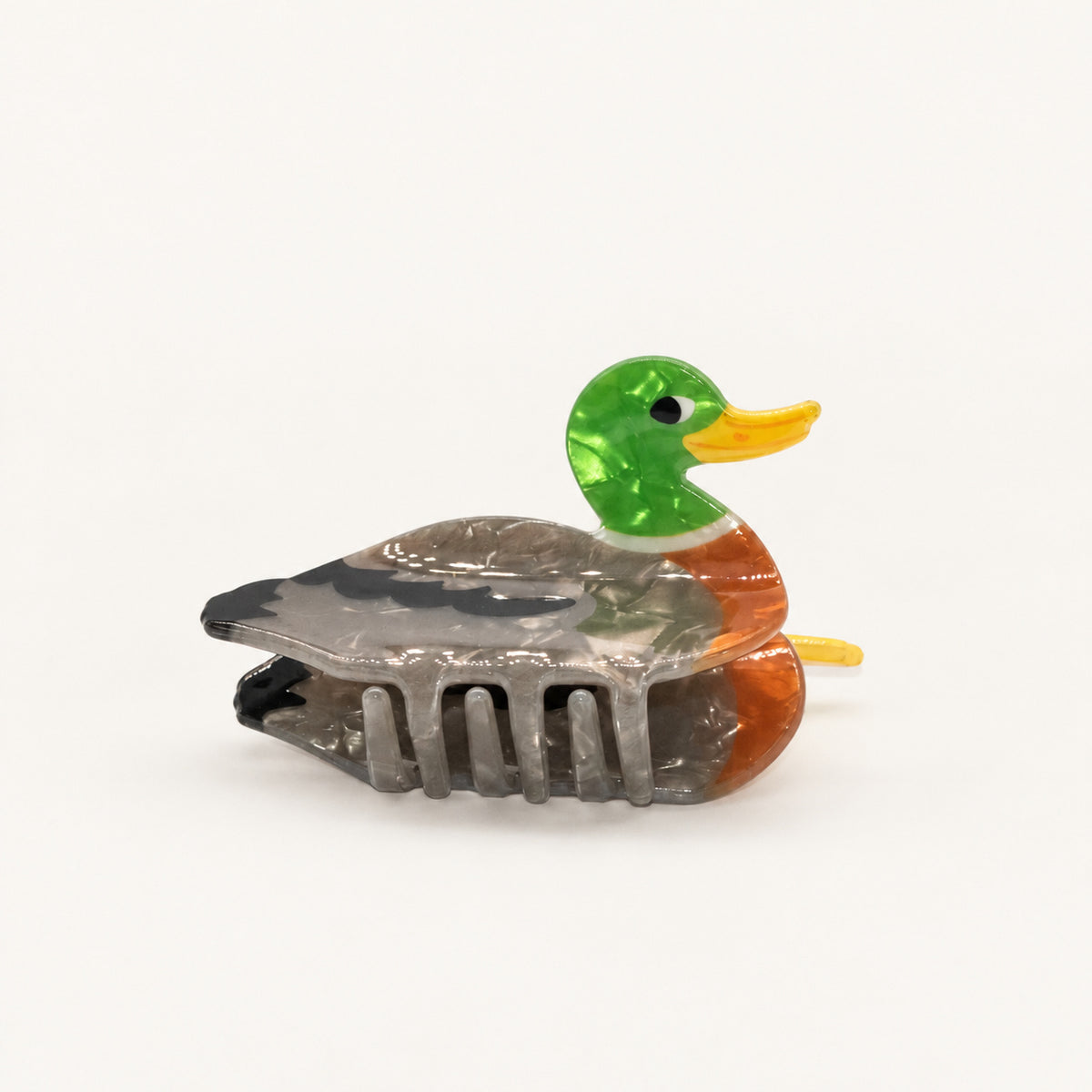 Haarklammer – Enten – Ansicht 1 · freigestellt auf neutralem Hintergrund