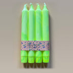 Marmorierte Kerzen 4er Set – Lime Shock von WichtigeDinge