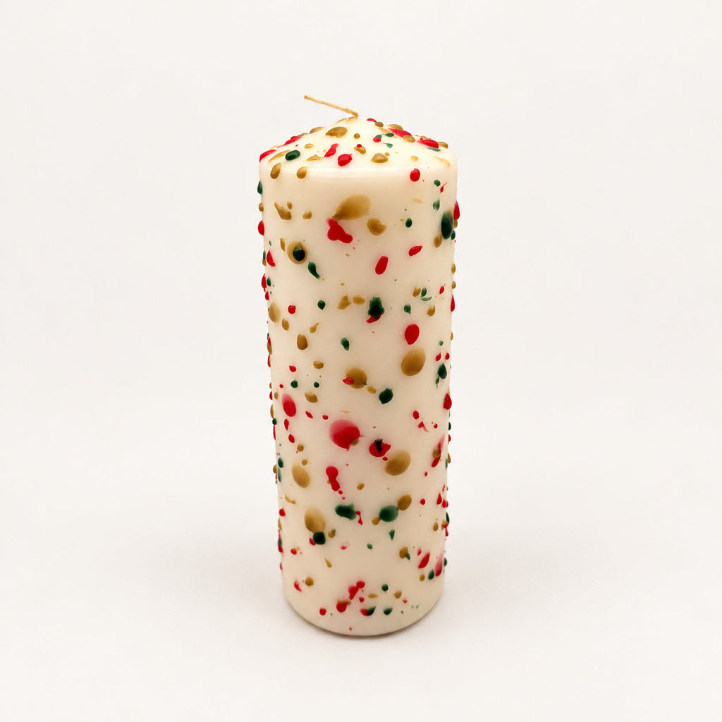 Dip Dye Stumpenkerze Christmas Confetti aus dem 4er Set – Ansicht 2