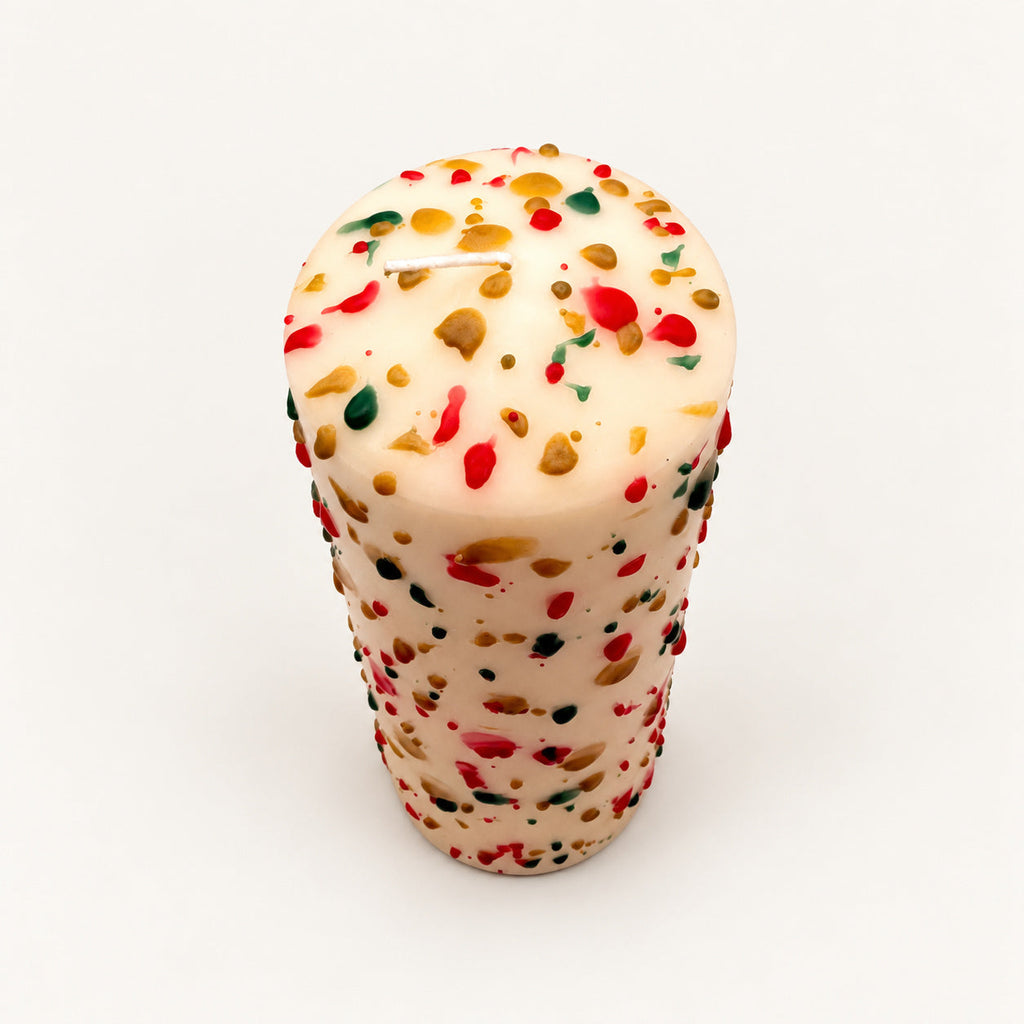 Dip Dye Stumpenkerze Christmas Confetti aus dem 4er Set – Ansicht 3