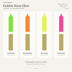Golden Neon Glow – Limettengold, Mandarinengold, Zitronengold und Himbeergold