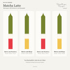 Matcha Latte – Designübersicht mit Logo: Strawberry, Mango, Strawberry, Mango