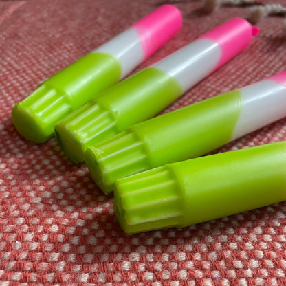 Handgefärbte Dip Dye Kerzen Neon Pink & Grün - Einzeln oder 4er Set Mein Shop