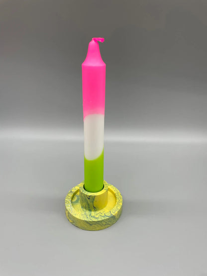 Handgefärbte Dip Dye Kerzen Neon Pink & Grün - Einzeln oder 4er Set Mein Shop