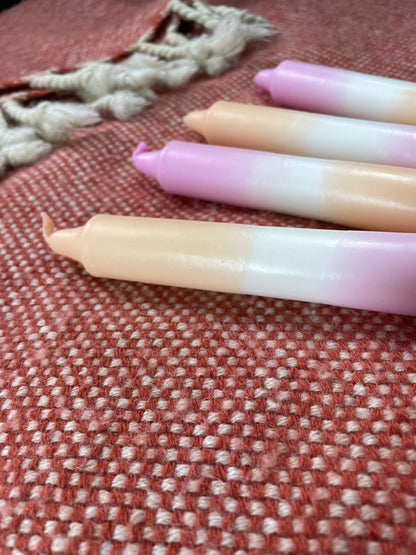 Handgefärbte Dip Dye Kerzen - Lavendel Milkshake Mein Shop